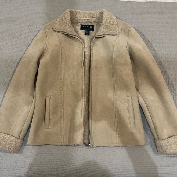Vintage Izod women’s faux suede, Sherpa lined jacket Size large - Picture 5 of 12